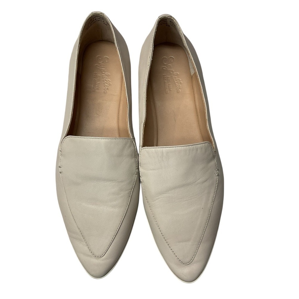 Seychelles‎ Women's Pointed Toe Leather Casual Slip On Flat Shoes Cream Size 10